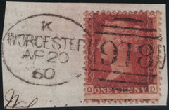 142172 1860 PIECE 1D (SG40) 'WORCESTER/918' SPOON FIRST RE-CUT (RA128).