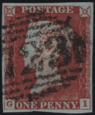 142174 1844 1D PL.46 (SG8) GOOD USED.