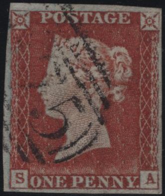 142176 1844 1D PL.46 (SG8) FINE USED.