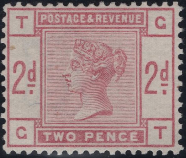 142191 1884 STAMP COMMITTEE DE LA RUE 2D BROWN-ROSE PERFORATED COLOUR TRIAL (SG189) WHITE PAPER WMK CROWN, FINE UNUSED.