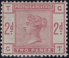 142191 1884 STAMP COMMITTEE DE LA RUE 2D BROWN-ROSE PERFORATED COLOUR TRIAL (SG189) WHITE PAPER WMK CROWN, FINE UNUSED.