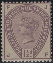 142192 1884 STAMP COMMITTEE DE LA RUE 1½D PURPLE ON GREY PERFORATED UNWATERMARKED PAPER COLOUR TRIAL (SG188), FINE UNUSED.
