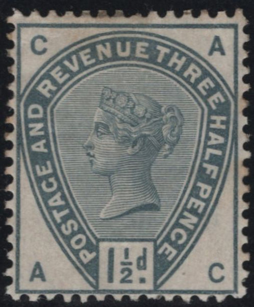 142197 1884 STAMP COMMITTEE DE LA RUE 1½D GREY PERFORATED COLOUR TRIAL (SG188) WHITE PAPER WMK CROWN, GOOD UNUSED.