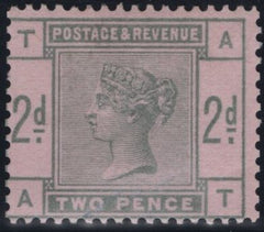 142198 1884  STAMP COMMITTEE DE LA RUE 2D GREEN ON PINK PERFORATED UNWATERMARKED PAPER COLOUR TRIAL (SG189), VERY FINE UNUSED.