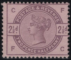 142202 1884 STAMP COMMITTEE DE LA RUE 2½D PURPLE ON PINK PERFORATED UNWATERMARKED PAPER COLOUR TRIAL (SG190), FINE UNUSED.
