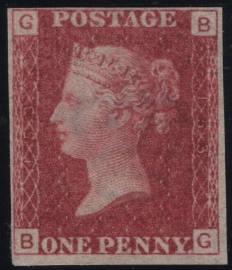 142221 1871 1D PL.153 (SG43) IMPERFORATE IMPRIMATUR (BG).