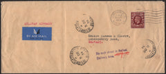 142235 1934 AIRMAIL LONDON TO BELFAST WITH 'No such street in Belfast/Delivery Area' HANDSTAMP.