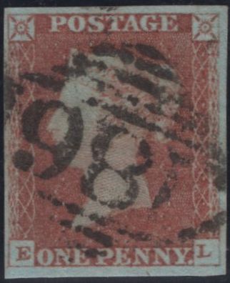 142250 1846  1D PL.70 (SG8)(EL) GOOD TO FINE USED.