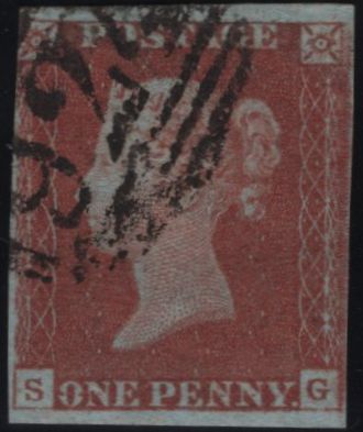 142255 1846 1D PL.71 (SG8)(SG RE-ENTRY SPEC BS60a) FINE USED.