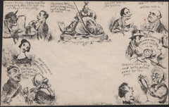 142273 1840 ORIGINAL SPOONER CARICATURE NO.5 WITH SCENES RELATED TO DELIVERY OF VARIOUS ITEMS.