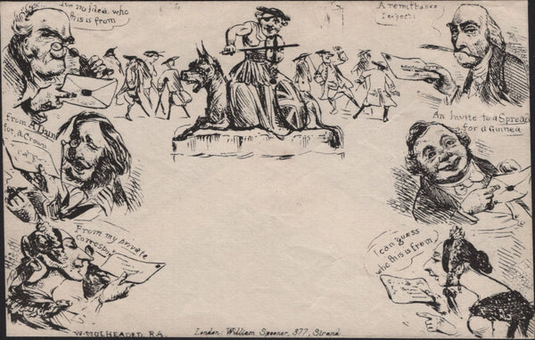 142274 1840 ORIGINAL SPOONER CARICATURE NO.3 'READING LETTERS'.