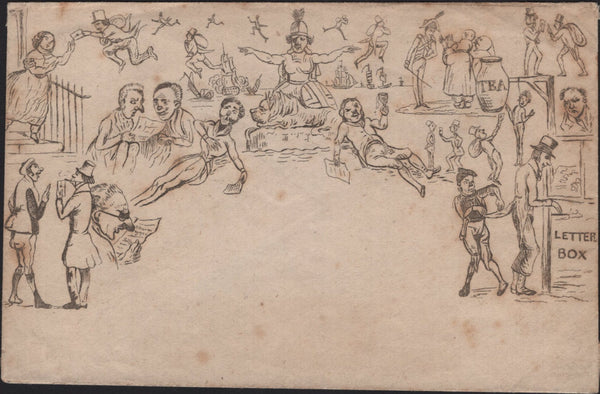142275 CIRCA 1890 DERAEDEMAEKER REPRINT SOUTHGATE CARICATURE NO.6. 'THE PAPAL ENVELOPE'.