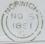 142279 1851 MAIL NORWICH TO WYNMONDHAM 1D (SG9) 'ST-STEPHENS ST' HANDSTAMP (NK 324h).