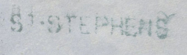 142280 1855 MAIL NORWICH TO ALNWICK DIE 2 1D (SPEC C6) WITH 'ST. STEPHENS'  HANDSTAMP IN BLUE (NK324r)..