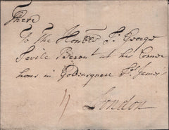 142287 1721 MAIL THORNHILL,  WEST YORKS TO LONDON WITH SUPERB 'WAKE/FIELD' TWO LINE HANDSTAMP (YK3018).