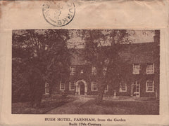 142313 1936 ILLUSTRATED ADVERTISING COVER AIRMAIL FARNHAM, SURREY TO AUSTRALIA.