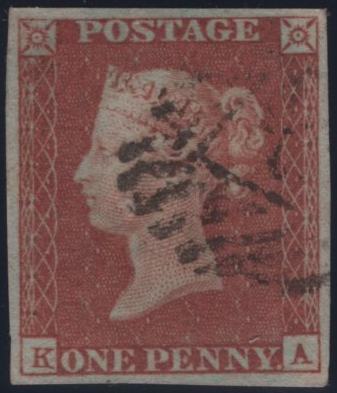 142315 1847 1D PL.76 THICK OUTER FRAME TO STAMP (SG8g)(KA) FINE USED.