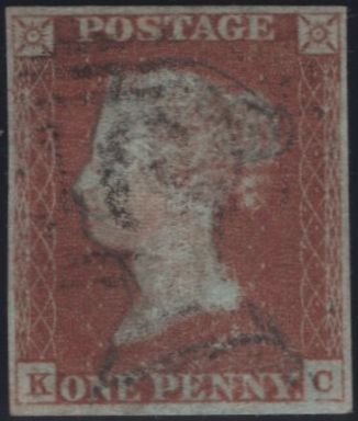 142316 1847 1D PL.75 (SG8)(KC) FINE USED.