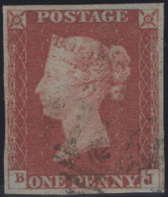 142318 1847 1D PL.75 (SG8)(BJ) FINE TO VERY FINE USED.