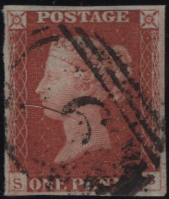 142341 1846 1D PL.68 (SG8)(SB) EXCELLENT BASAL SHIFT (SPEC 57c).