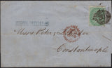 142342 1857-1858 MAIL LONDON TO CONSTANTINOPLE 1S GREEN (SG72).