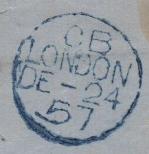 142342 1857-1858 MAIL LONDON TO CONSTANTINOPLE 1S GREEN (SG72).