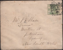 142346 1888 MAIL LONDON TO SYDNEY, NEW SOUTH WALES 6D GREEN (SG194).