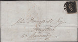 142363 1841 MAIL WAKEFIELD TO BARNSLEY 1D BLACK PL.1b (SG2) (JL RE-ENTRY) (SPEC AS5b).