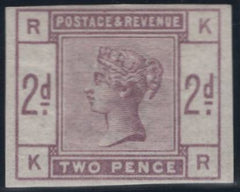 142364 1884 2D LILAC (SG189) IMPERFORATE IMPRIMATUR (KR) VERY FINE.
