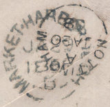 142379 1858 MAIL MARKET HARBOROUGH TO NOTTINGHAM 1D (SG40) MANUSCRIPT 'Mr P is dead'.