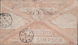 142387 1891 ADVERTISING ENVELOPE 'HODGSON AND SIMPSON'S INVINCIBLE SOAP' WAKEFIELD TO GERMANY.