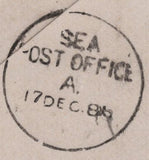 142396 1885 MAIL RICHMOND, SURREY TO CENTRAL PROVINCES, INDIA 5D GREEN (SG193).