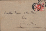 142397 1897 POSTCARD BONCATH, PEMBS TO CARMARTHEN ½D (SG197) 'BONCATH/F63' DUPLEX.