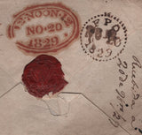 142404 1829 MAIL PARIS TO LONDON WITH 'F.P' (FOREIGN POST) HANDSTAMP IN RED (L559).