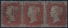 142427 1854 DIE 1 1D PL.191 (SG17) GOOD TO FINE HORIZONTAL STRIP OF THREE.