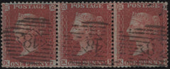142428 1855 DIE 2 1D PL.5 (SG24) HORIZONTAL STRIP OF THREE.