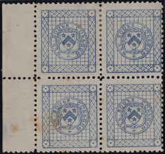 142450 1884 ALL SOULS' COLLEGE, OXFORD ½D ULTRAMARINE (CS1) GOOD TO FINE UNUSED BLOCK OF FOUR.