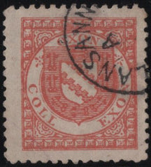 142458 1882 EXETER COLLEGE, OXFORD ½D SALMON-RED (CS3) 'USED' CANCELLED BY FAVOUR.