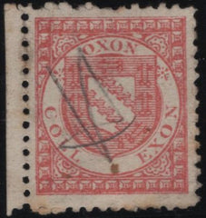 142460 1882 EXETER COLLEGE, OXFORD ½D SALMON-RED (CS3) FINE USED.