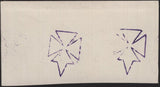 142465 CIRCA 1879 HERTFORD COLLEGE, OXFORD, PIECE WITH TWO STRIKES OF THE 'PATEE FITCHEE' CANCELLATION IN PURPLE.