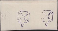 142465 CIRCA 1879 HERTFORD COLLEGE, OXFORD, PIECE WITH TWO STRIKES OF THE 'PATEE FITCHEE' CANCELLATION IN PURPLE.