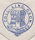 142472  CIRCA 1884 COVER LINCOLN COLLEGE, OXFORD USED WITHIN OXFORD WITH LINCOLN COLLEGE 1D BLUE (CS11).