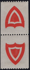 142491 1885 BALLIOL COLLEGE, OXFORD ½D SCARLET FINE VERTICAL PAIR WITH 'TETE-BECHE' (CS2a).