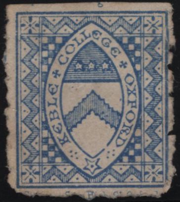 142496 1879  KEBLE COLLEGE, OXFORD ½D  DEEP ULTRAMARINE (CS9) UNUSED.