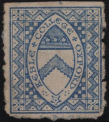 142496 1879  KEBLE COLLEGE, OXFORD ½D  DEEP ULTRAMARINE (CS9) UNUSED.