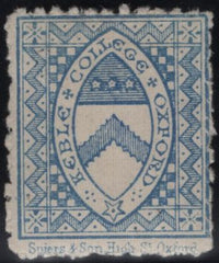142497 1876 KEBLE COLLEGE, OXFORD ½D ULTRAMARINE (CS8) FINE UNUSED.