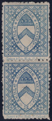 142499 1876 KEBLE COLLEGE, OXFORD ½D ULTRAMARINE (CS8) VERY  FINE UNUSED VERTICAL PAIR.