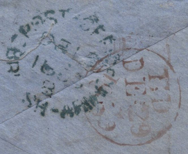 142503 1855 MAIL FROM THE CRIMEAN WAR TO SURREY WITH STRIP OF THREE DIE 2 1D PL.13 (SG24) CANCELLED IN LONDON.