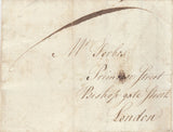 142517 1777 LETTER USED LOCALLY IN LONDON FROM CLIFFORDS INN TO BISHOPSGATE STREET WITH GOOD TO FINE STRIKE DOCKWRA GENERAL OFFICE HAND STAMP TYPE 4 (L336).