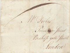 142517 1777 LETTER USED LOCALLY IN LONDON FROM CLIFFORDS INN TO BISHOPSGATE STREET WITH GOOD TO FINE STRIKE DOCKWRA GENERAL OFFICE HAND STAMP TYPE 4 (L336).